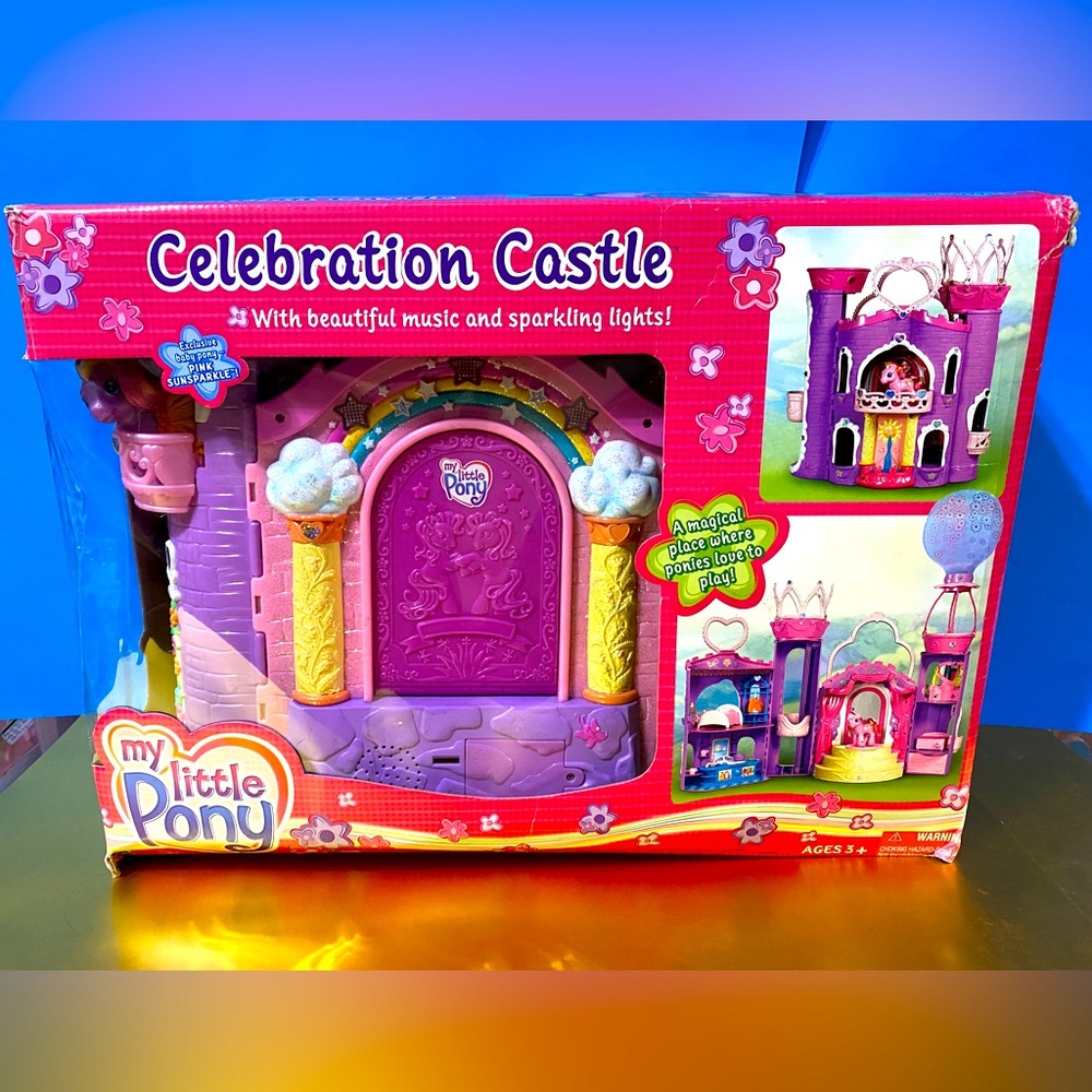 MY LITTLE PONY G3 2002 CELEBRATION CASTLE PLAYS MUSIC & LIGHTS UP EXCLUSIVE PONY